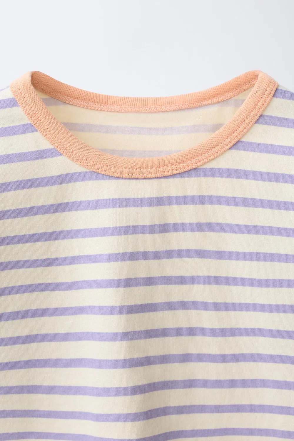 Полосатая футболка ZARA, Mauve — фото 3