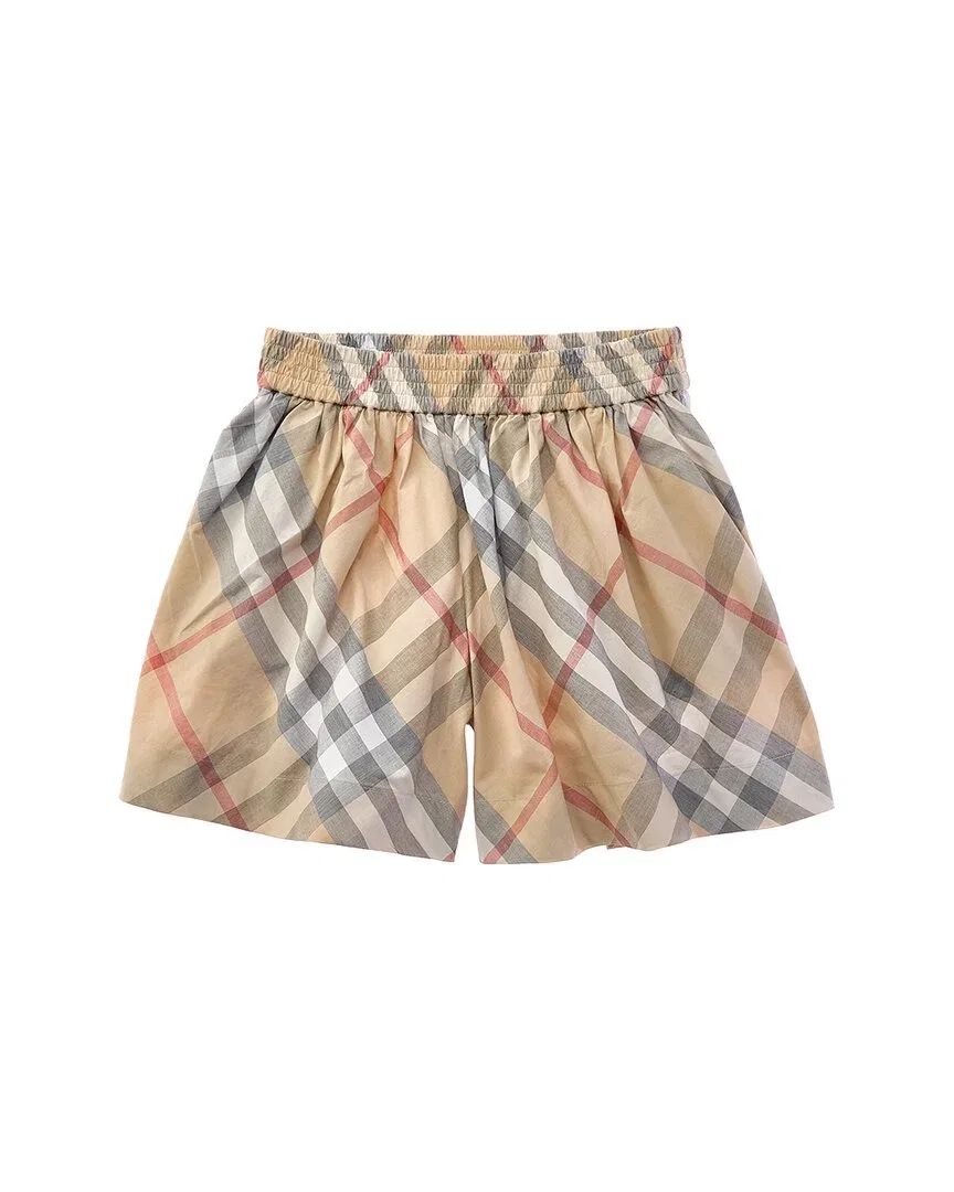 Детские шорты для девочек с принтом Burberry Check, красный