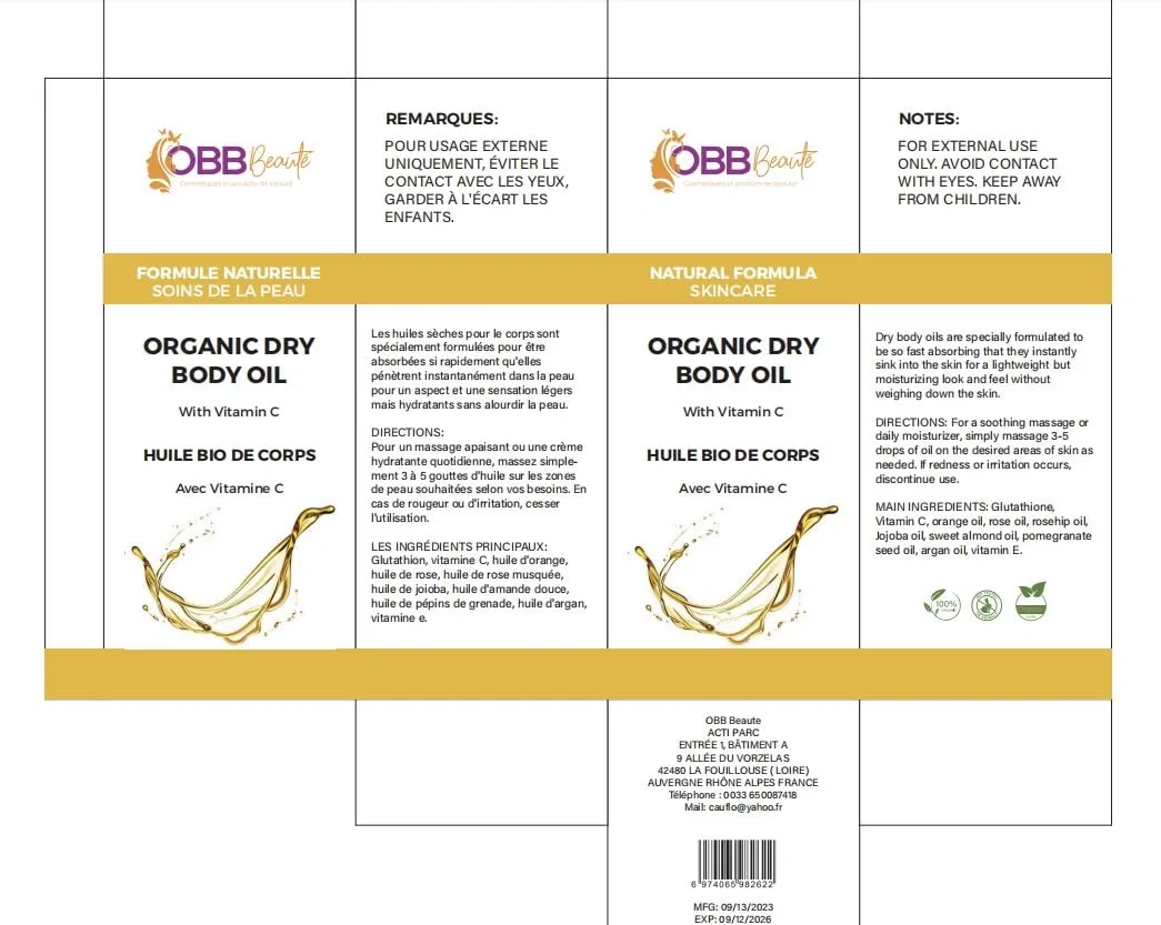 Масло для тела Organic Dry Oil with Vitamin C, OBBBeauté, 200 мл — фото 4