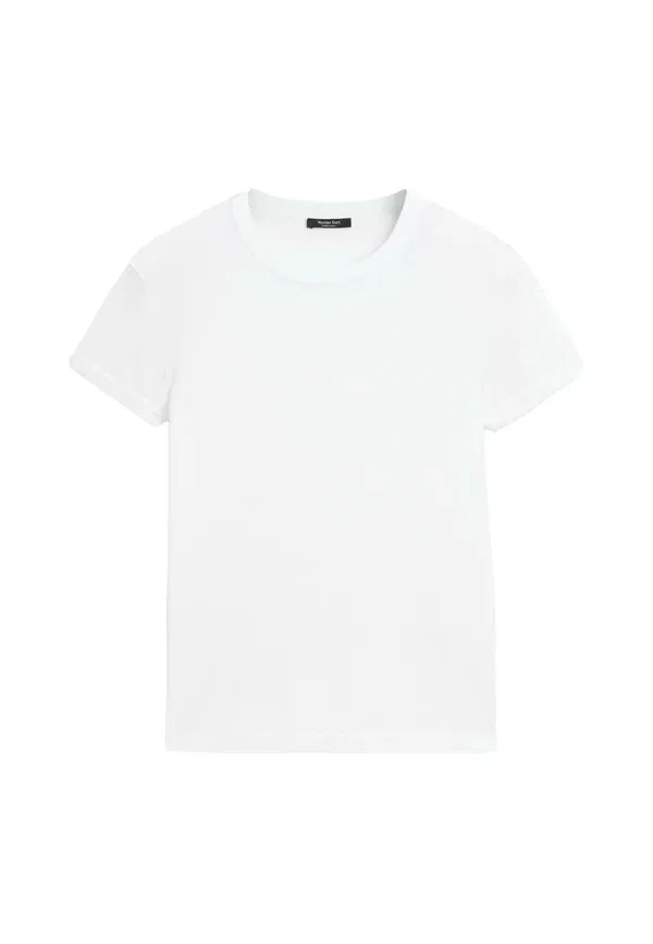 Футболка из хлопка Basic t-shirt, Massimo Dutti, белый деним — фото 4