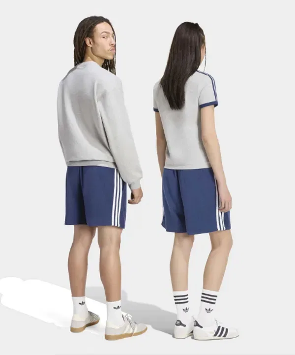 Шорты из махры, укороченные, Adidas, ночной индиго — фото 4