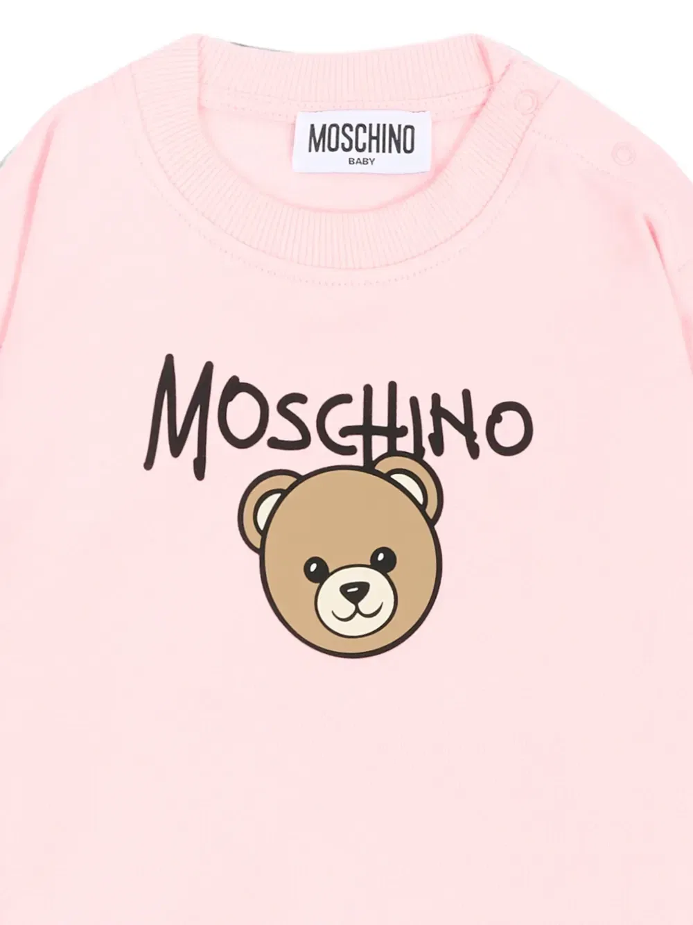 Свитшот с принтом медведя Moschino Kids, розовый — фото 3