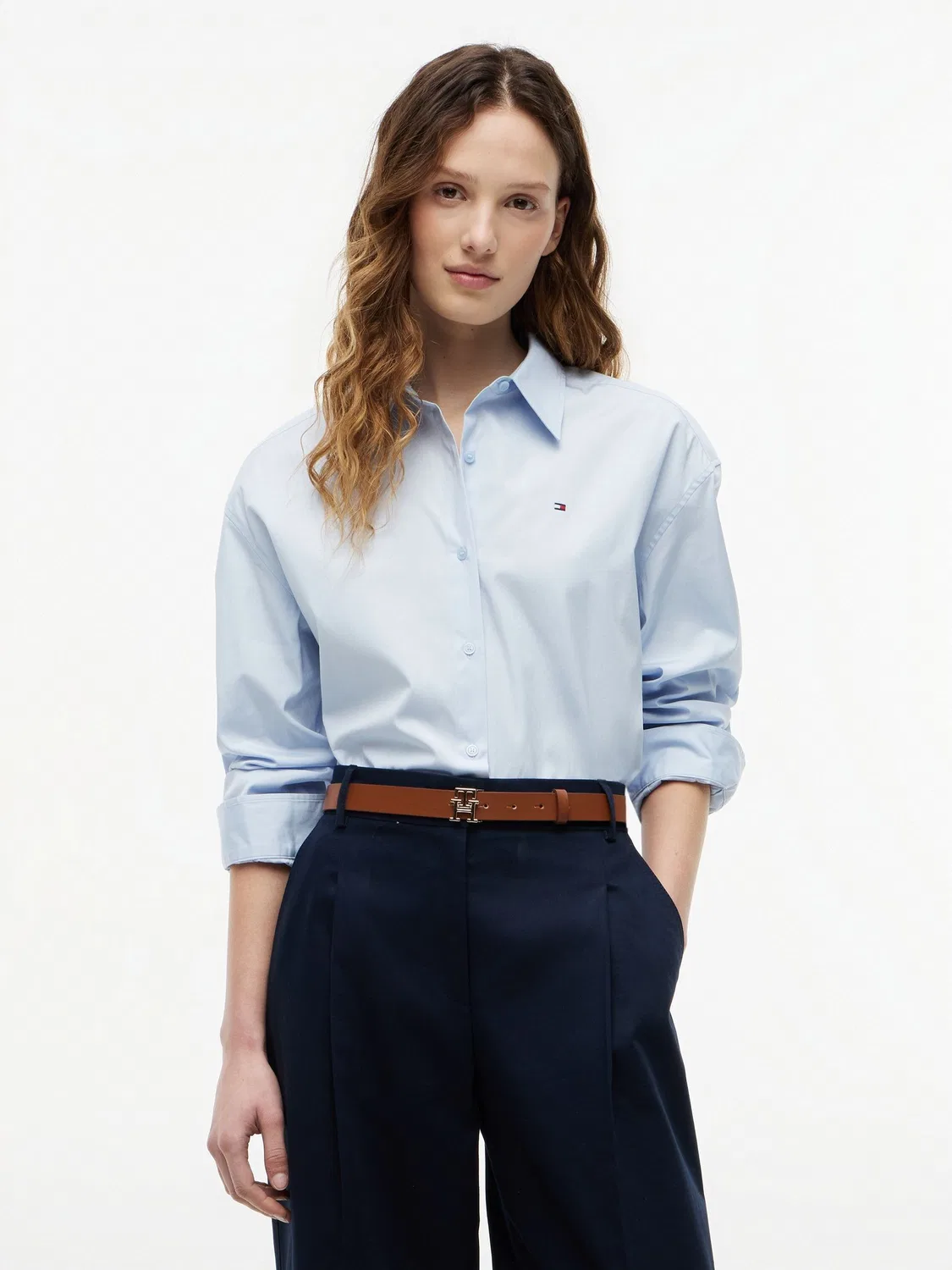 Рубашка свободного кроя Tommy Hilfiger, синяя