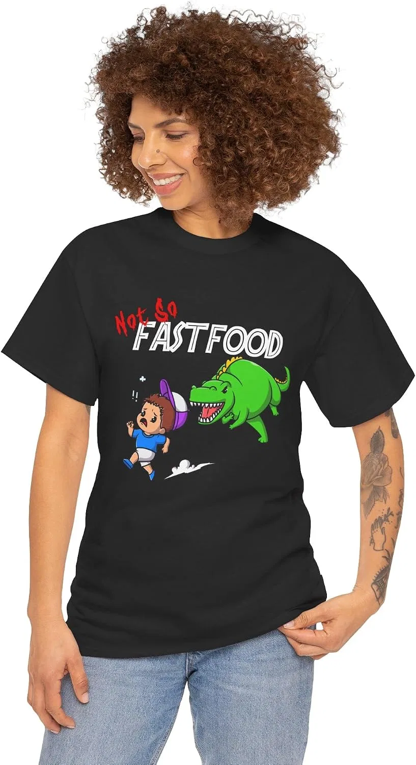 Женская футболка с принтом Not So Fast Food, чёрный — фото 4
