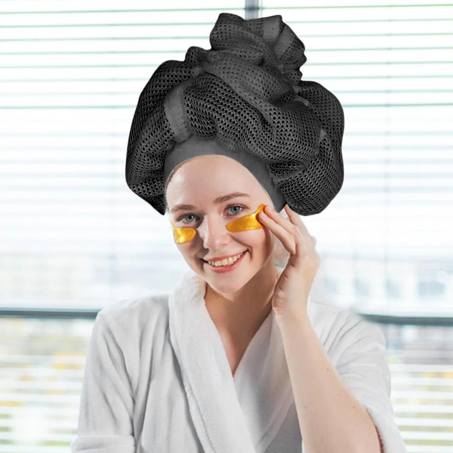 Сетчатая шапочка для сушки вьющихся волос, tongfeng, 1 шт, 30 x 45 см, Black — фото 2