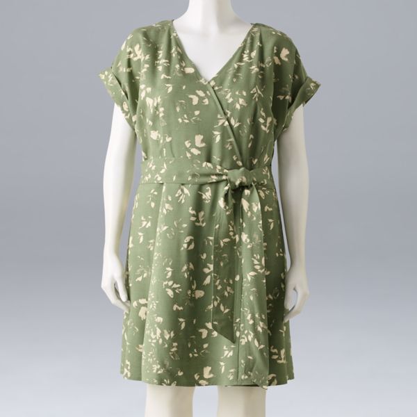

Платье плюс сайз с запахом и завязками спереди Simply Vera Vera Wang, цвет large green petal