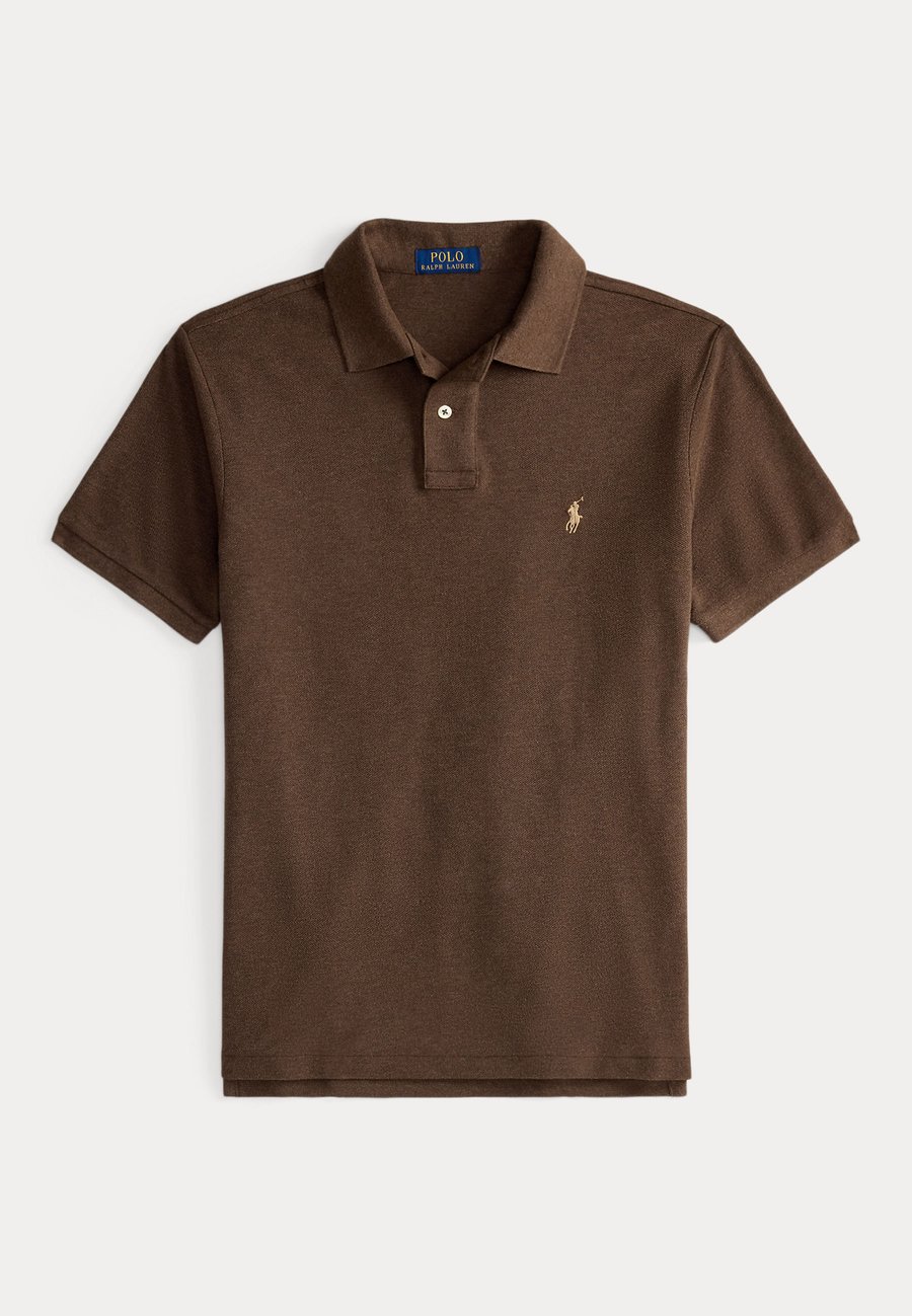 Поло Polo Ralph Lauren THE ICONIC MESH POLO SHIRT, Nutmeg Brown/Mottled Brown — фото 4
