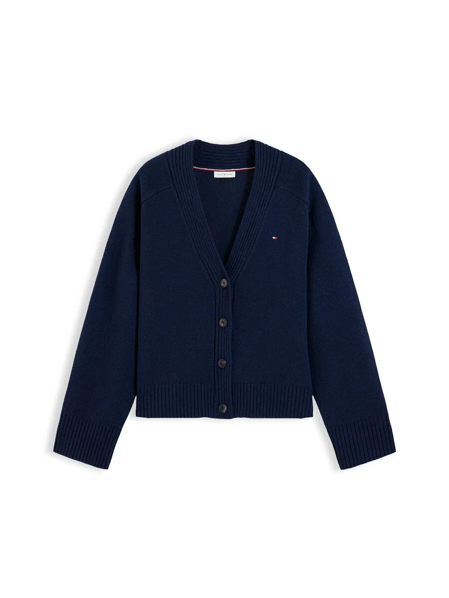Вязаный кардиган TOMMY HILFIGER темно-синего цвета