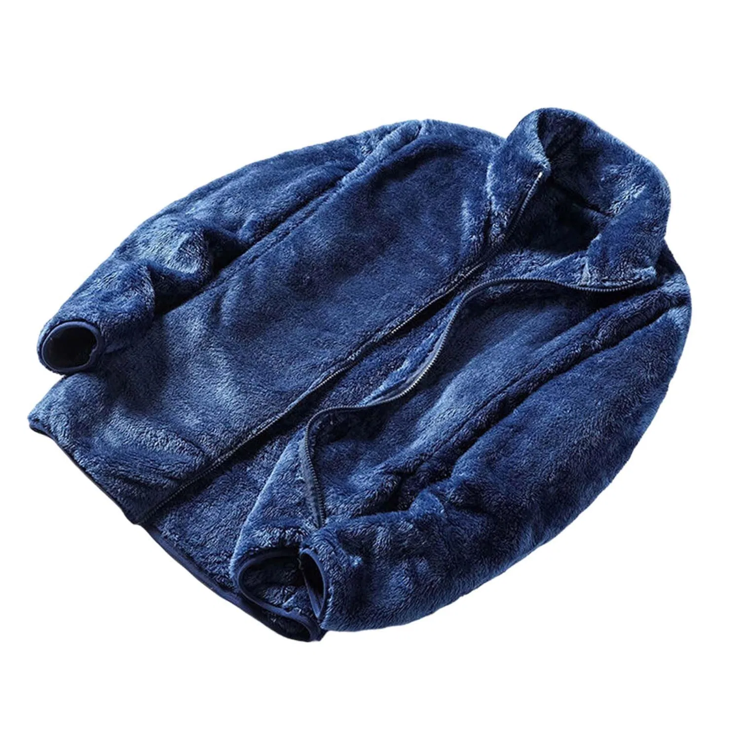 Женская зимняя куртка из мягкого флиса с воротником, Blu
