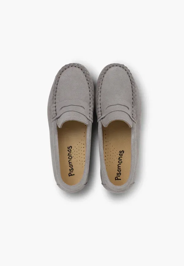 Мокасины кожаные Moccasins Pisamonas Gris claro, серый — фото 3