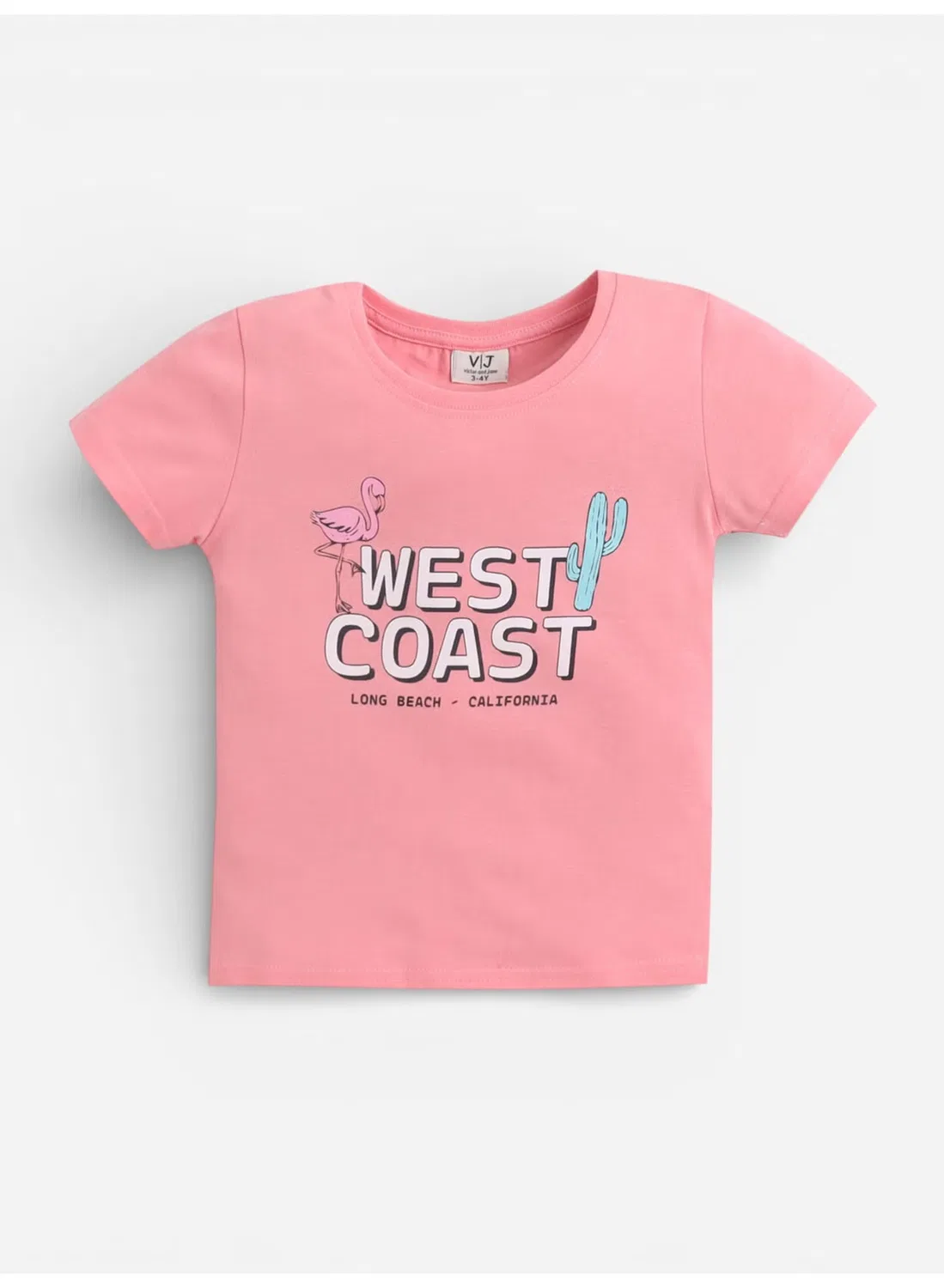 Комплект пижамный хлопковый с принтом West Coast Victor And Jane, темно-персиковый — фото 4