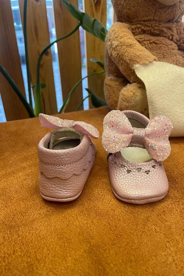 Детские мокасины для девочек из натуральной кожи Bobby lilac natural leather baby moccasin Beybium, Lilac — фото 3