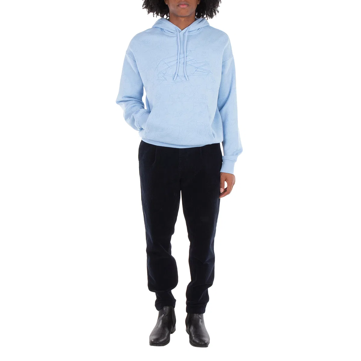 Худи свободного кроя с цветочным принтом Relaxed Fit Floral Print Cotton Hoodie Lacoste, Overview — фото 3