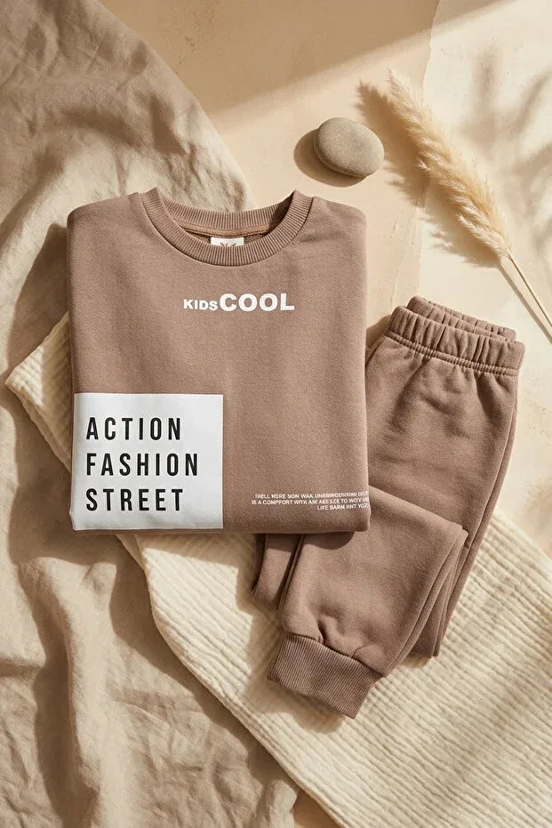 Детский комплект свитшота и джоггеров из хлопка Cocsall Baby, Brown — фото 2