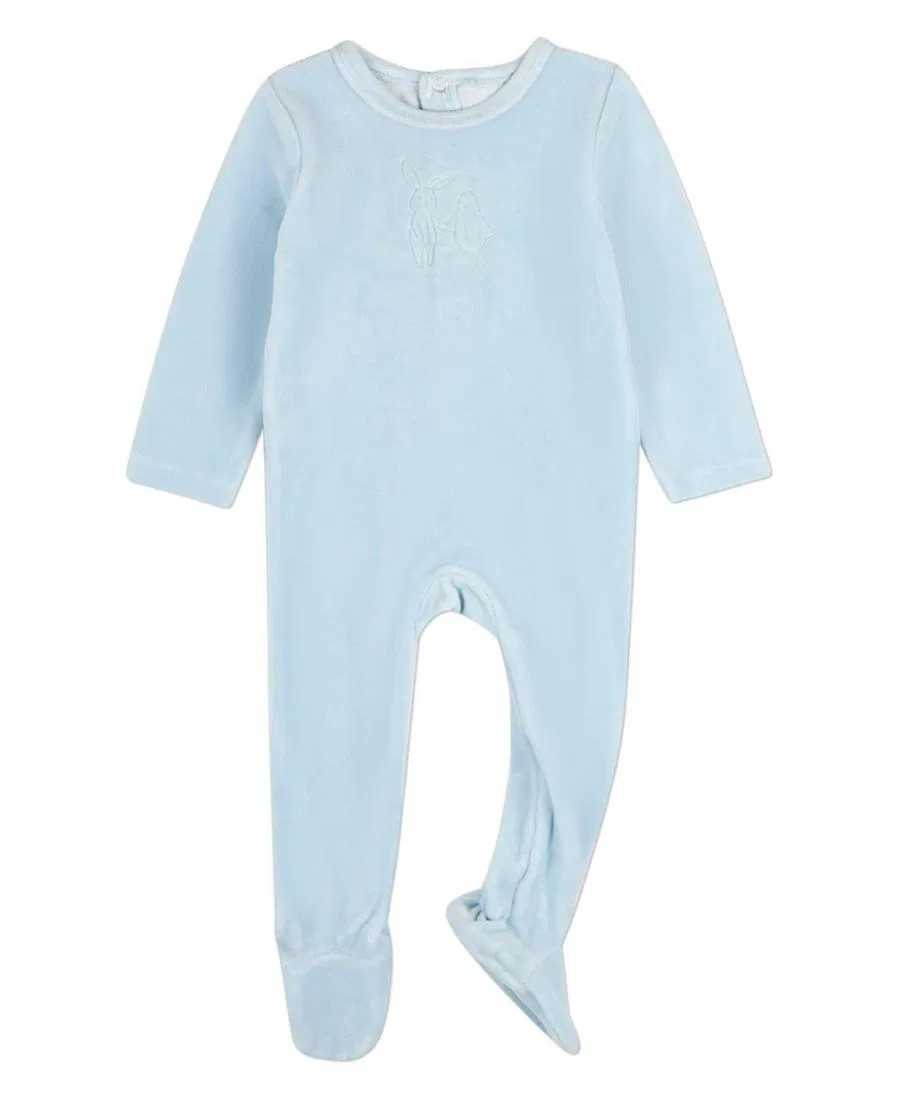 Детский боди-комбинезон с рельефным принтом Bunny Meets Chick MeMoi, Baby Blue
