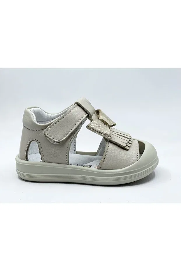 Детские туфли для девочек с ортопедической стелькой Leather and anatomical sole extra soft girls first step shoes Elma Şekeri, Beige