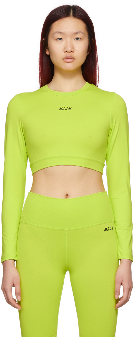 

Зеленый спортивный топ с микро-логотипом MSGM