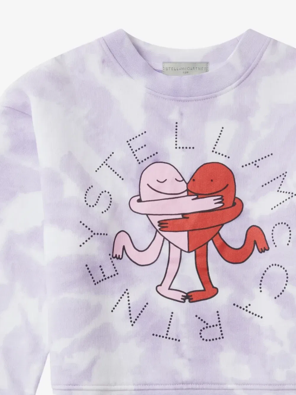 Свитшот с графическим принтом тай-дай «Друзья Земли» Stella McCartney Kids, белый — фото 3