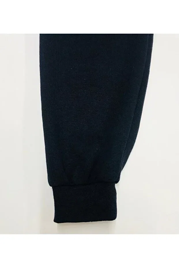 Детские спортивные штаны для мальчиков с карманами Seasonal 2-thread 2-front 1-pocket tracksuit pants for boys with drawstring at the waist and elastic ribbed cuffs Baby Slon Kids Clup, Navy Blue — фото 4