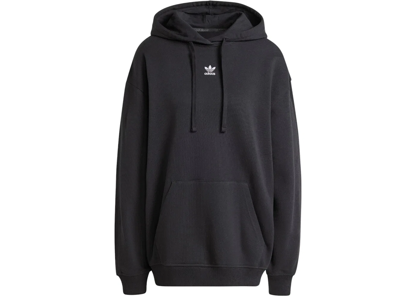 Женский худи свободного кроя из футера с капюшоном Adidas, Black