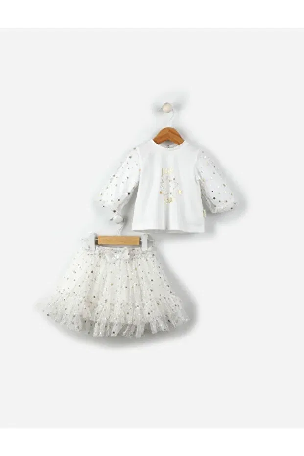 Детский комплект из фатина и хлопка Butik, Ecru