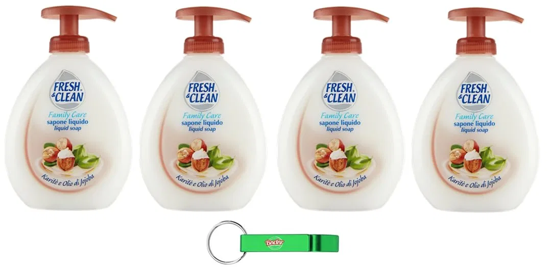 Жидкое мыло Fresh&Clean с маслом ши и жожоба, 4 x 300 мл, Beni Culinari