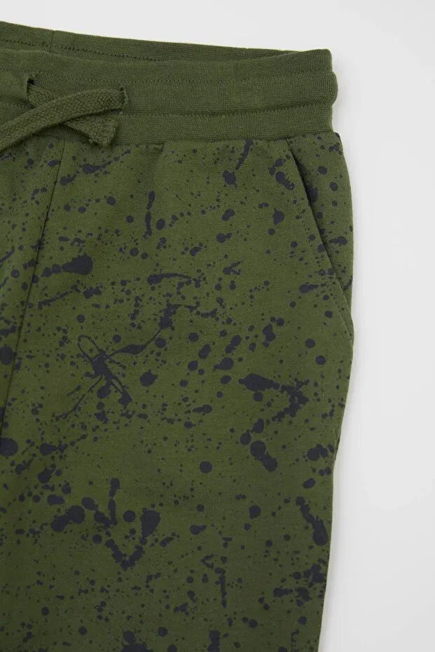 Детские спортивные штаны для мальчиков с принтом Splash Patterned Defacto, Green — фото 3
