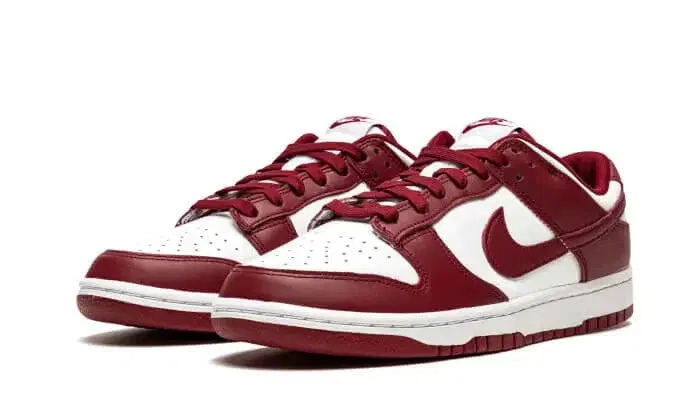 Детские кожаные кроссовки Dunk Low Team Red Nike, Weiss — фото 2