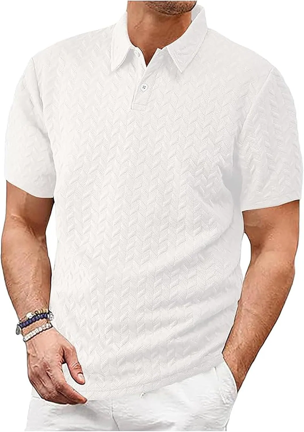 Мужская slim футболка W325, White