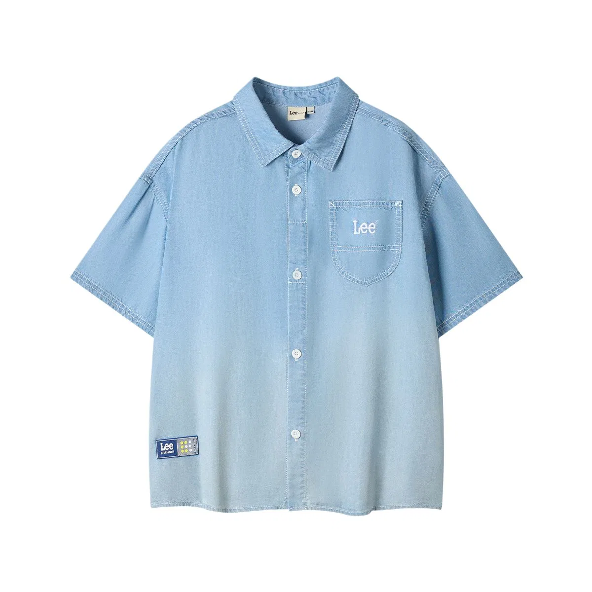 Детская джинсовая рубашка с отложным воротником с длинным рукавом Lee, Medium Blue