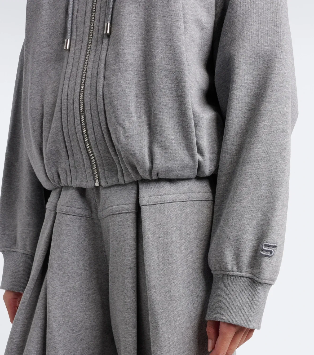 Худи из хлопковой смеси джерси SPORTMAX, серый — фото 4