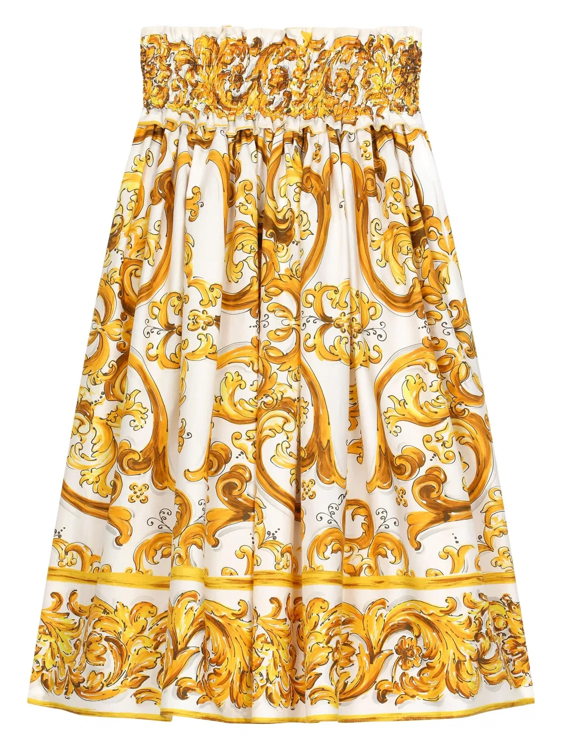 Юбка с майоликовым принтом Dolce & Gabbana, желтый — фото 2