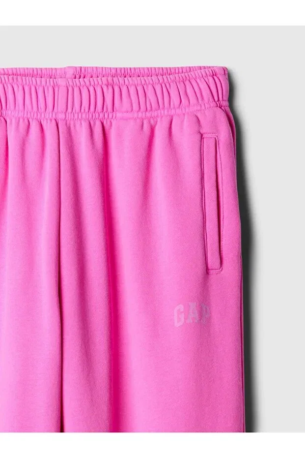 Детские спортивные штаны для девочек с принтом Logo Jogger Sweatpants Gap, Pink-003 — фото 3