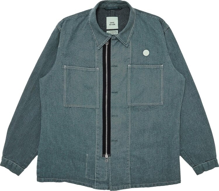 

Рубашка OAMC Woven Re Work Work Shirt 'Opal Green', зеленый