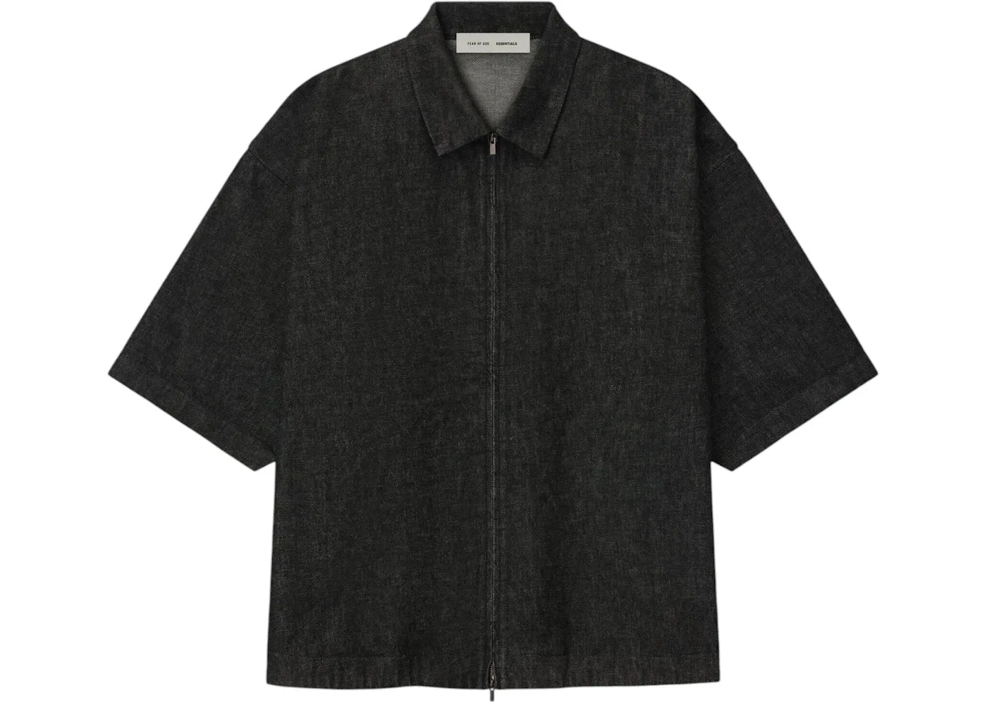 Мужская джинсовая рубашка с полной застежкой-молнией Fear of God Essentials Shirt, Vintage Black