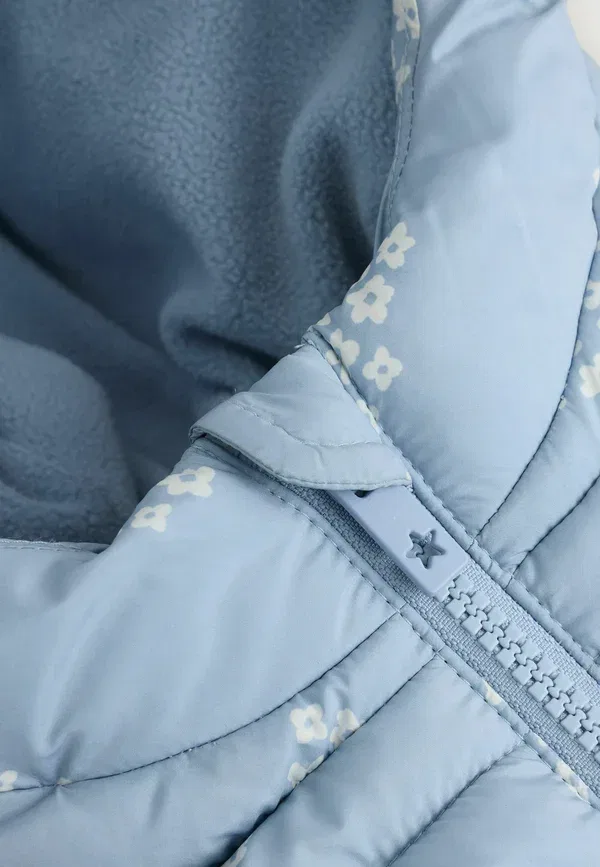Пальто с капюшоном Regular fit - Next floral, синий — фото 2