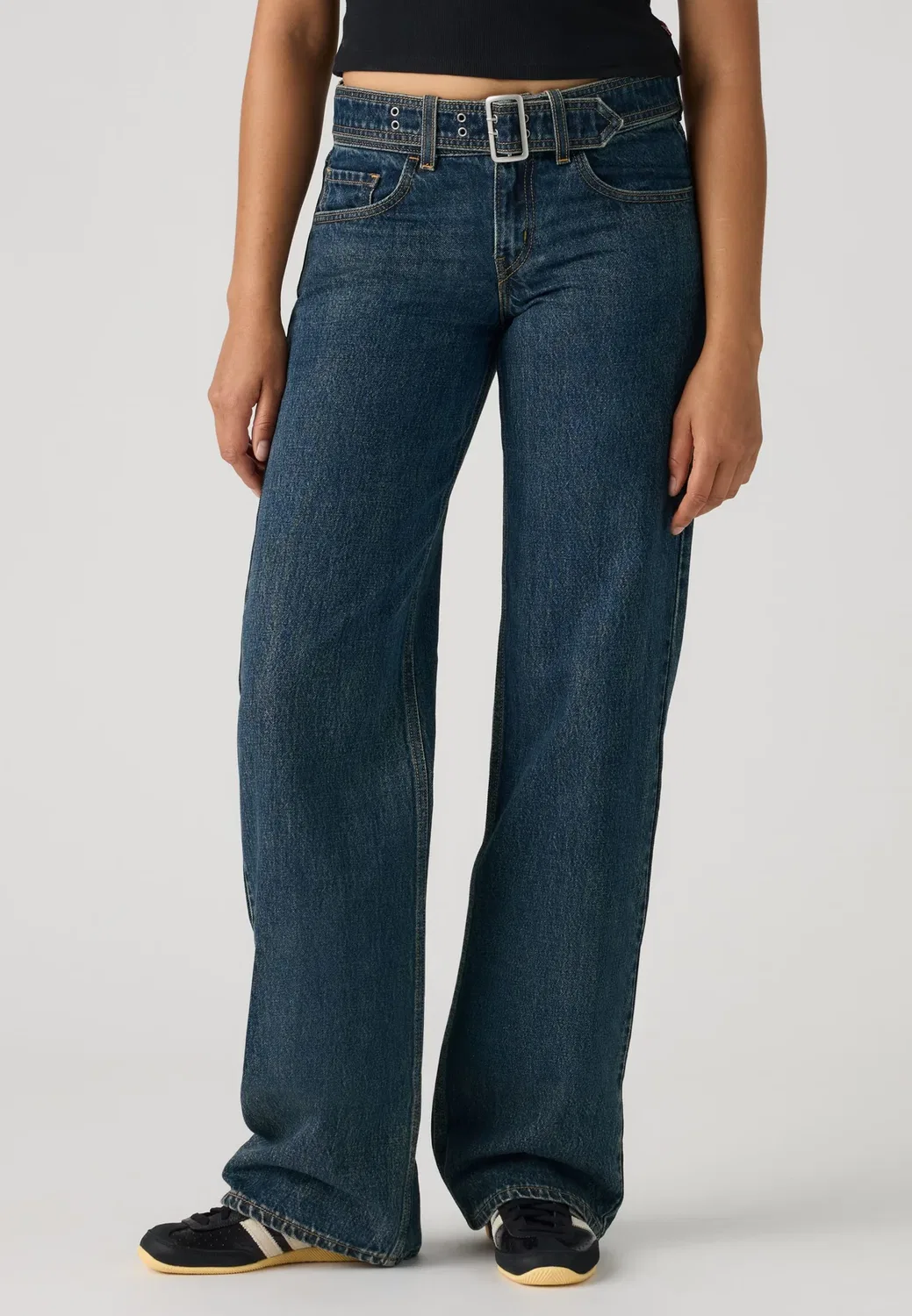 Джинсы свободного кроя с поясом и заниженной талией Levi'S, Dark Blue — фото 2