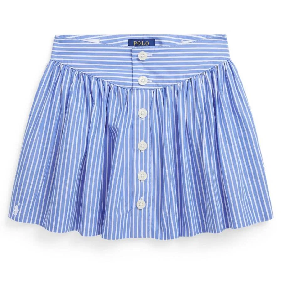 Юбка с полосатым принтом и вышитым логотипом Polo Ralph Lauren, Blue