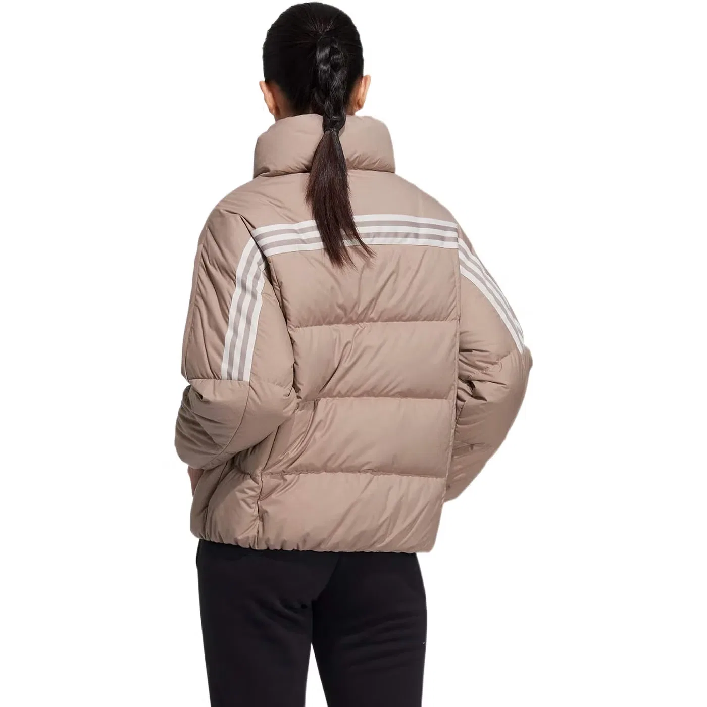 Пуховик с длинным рукавом 3-Stripes Adidas, коричневый — фото 3