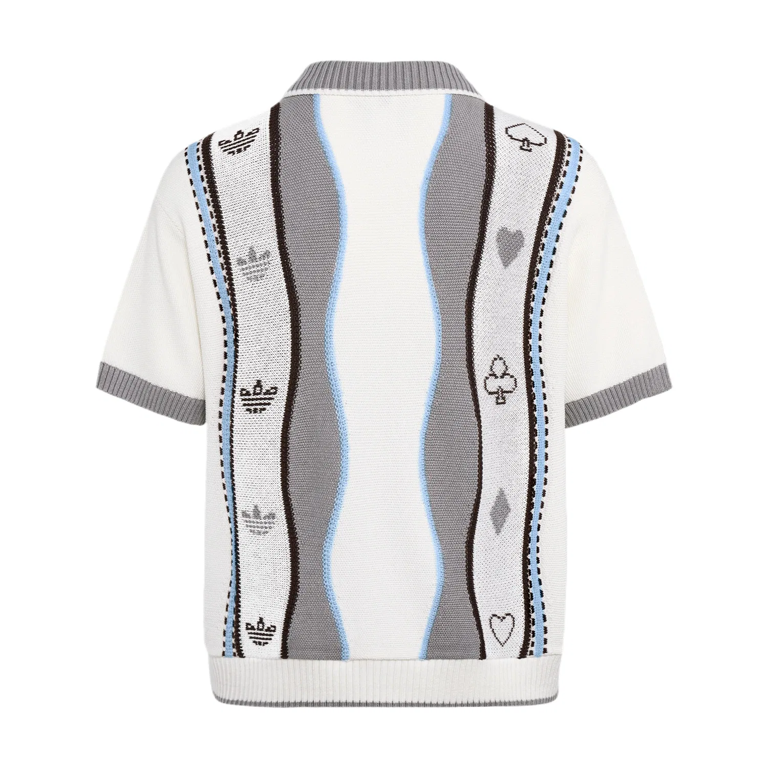 Детский свитер свободного кроя с поло-воротником Adidas Originals, Pure Gray/Jade White — фото 3