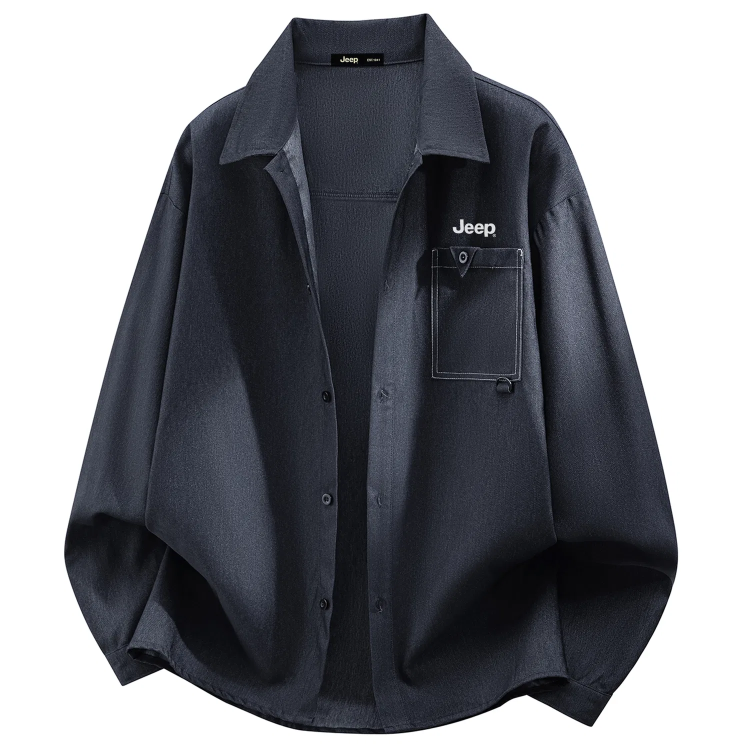 Детская рубашка с воротником прямого кроя Jeep, Dark Denim