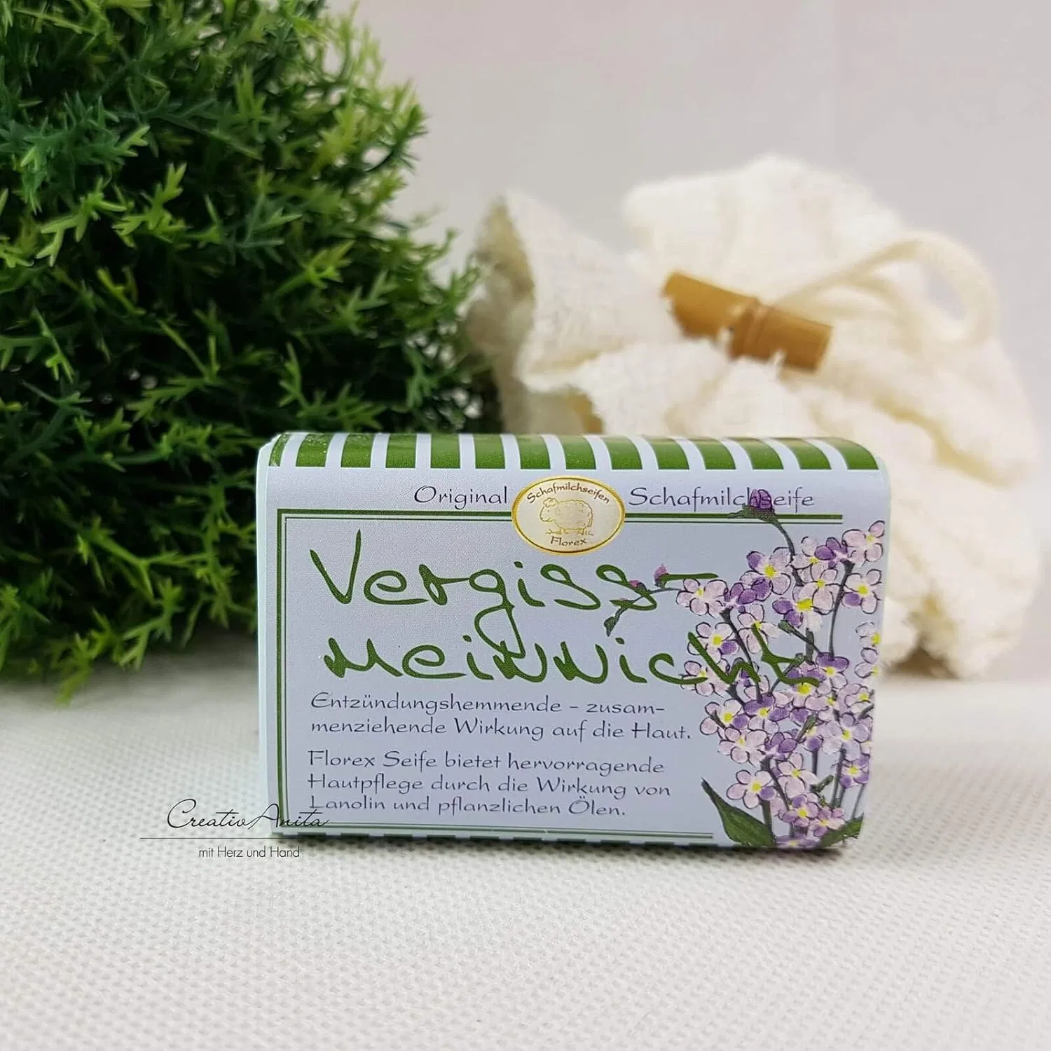 Твердое мыло Sheep Milk Soap Florex Schafmilchseife 1 шт, 100 г, голубой