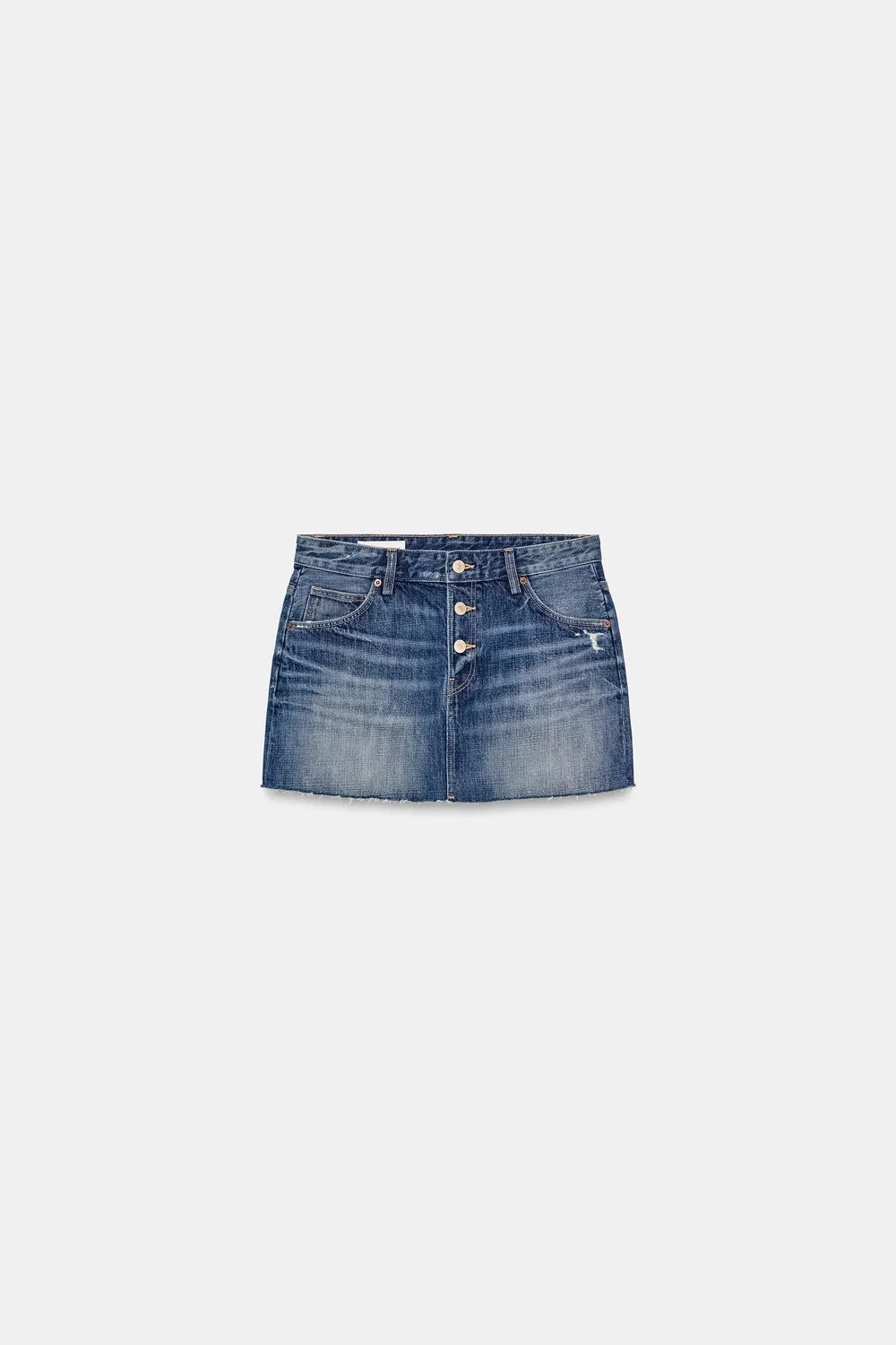 Мини-юбка из джинсовой ткани TRF ZARA, Blue — фото 4