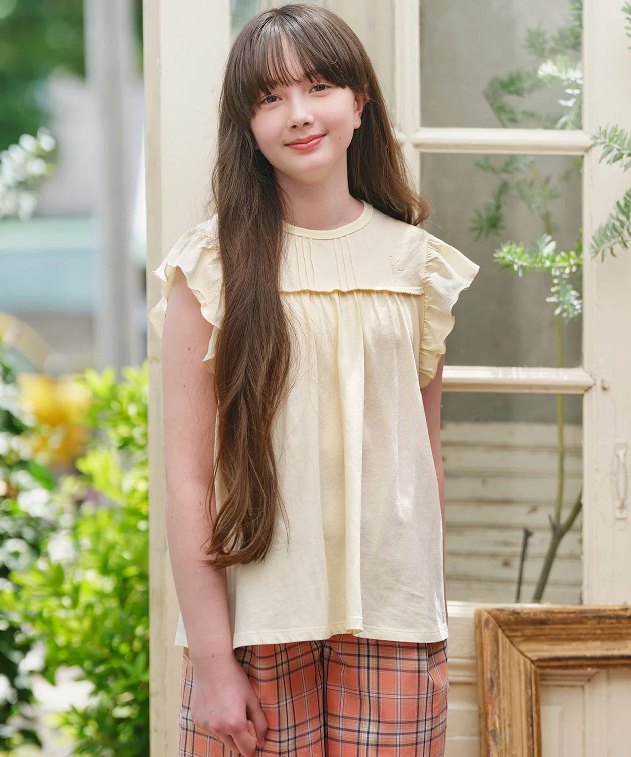 Детская туника с воланами и защипами Kumikyoku KIDS, Light Yellow