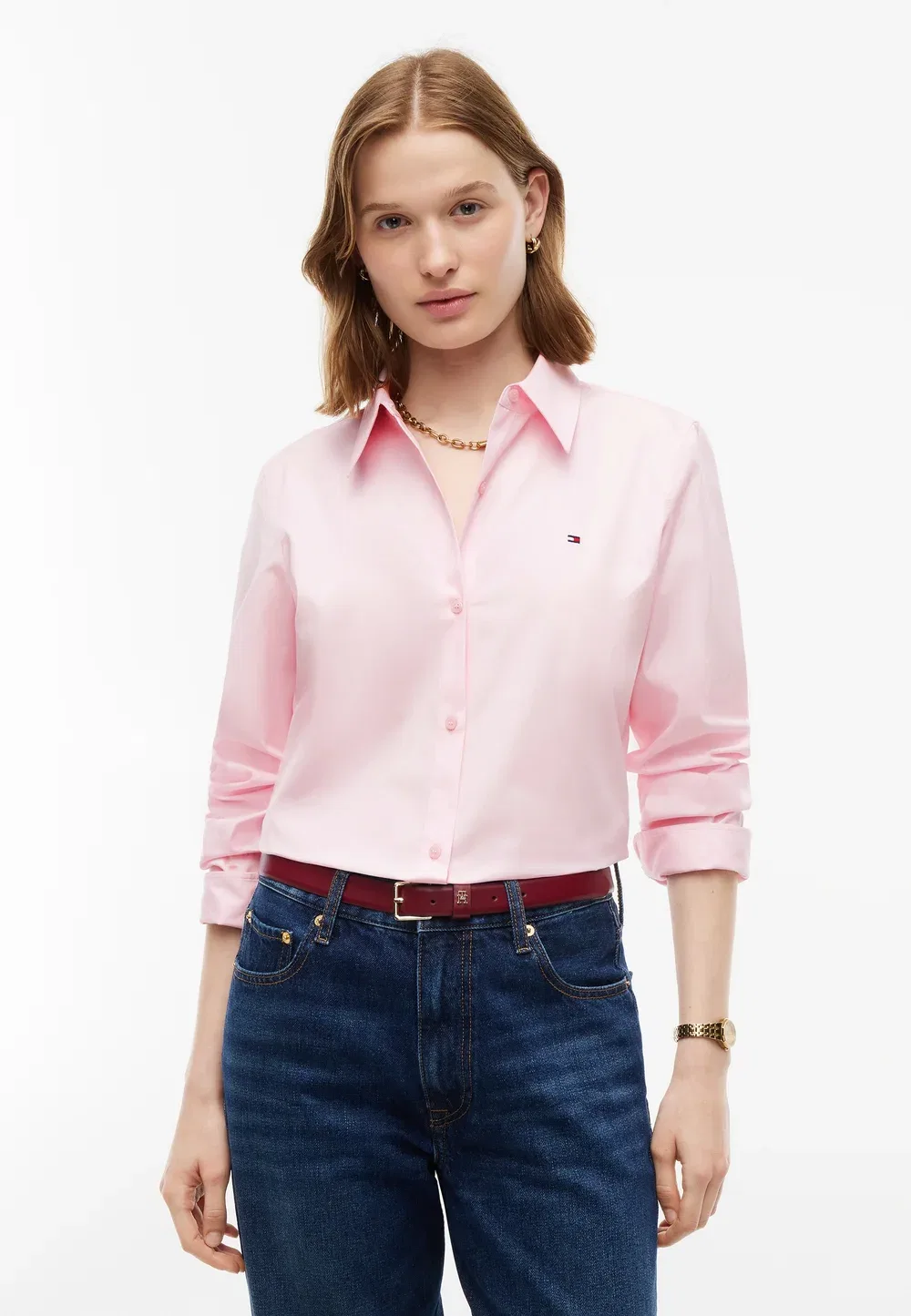 Блузка на пуговицах Tommy Hilfiger, Light Pink
