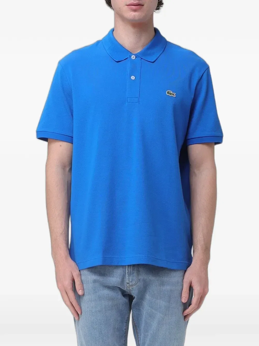Рубашка-поло пике с нашивкой-логотипом Lacoste, синий