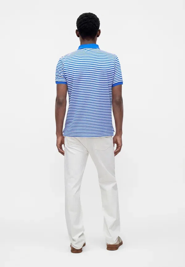 Футболка поло хлопковая Polo Ralph Lauren, New Iris Blue/White, белый — фото 3