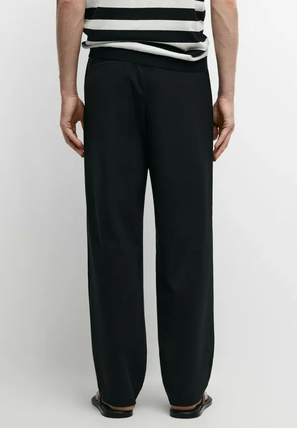 Брюки из шерсти с эластаном Massimo Dutti, черный — фото 3