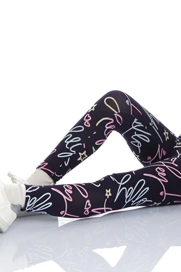 Детские леггинсы для девочек с принтом Hey dude girl's patterned summer leggings Lovetti, Patterned — фото 3