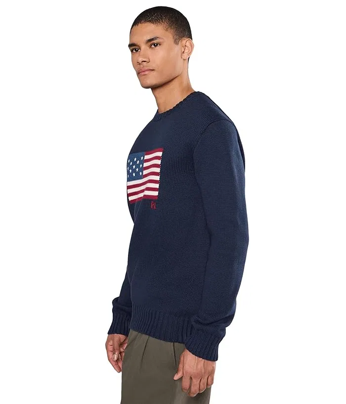 Свитер с флагом The Iconic Flag Sweater Polo Ralph Lauren, Hudson Norfolk Blue — фото 3